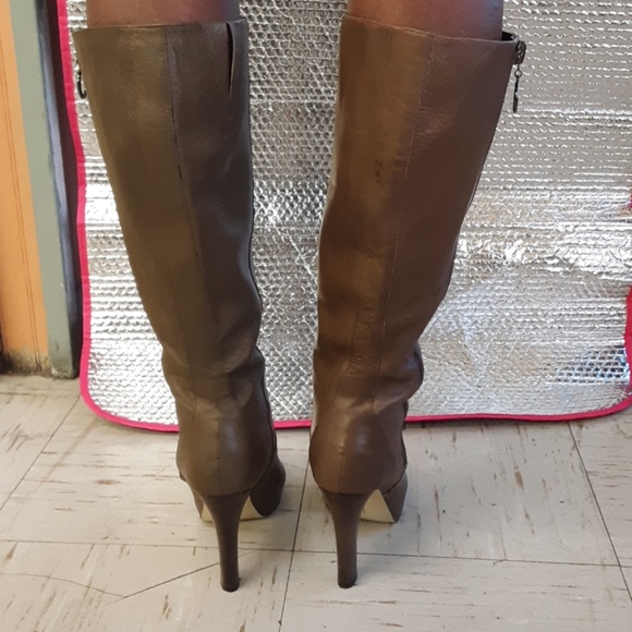 INC. TALL LEATHER TAN BOOTS - Picture 4 of 7